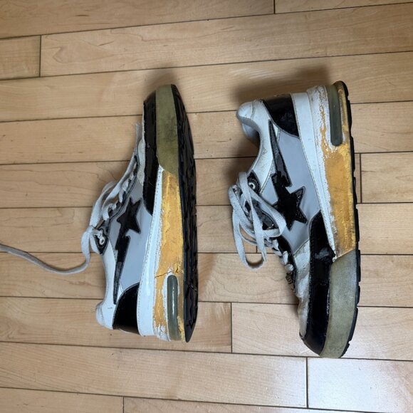 BAPE Black & White Star Sneakers Size Men's 5.5/ Women's 7.5 - Picture 4 of 12